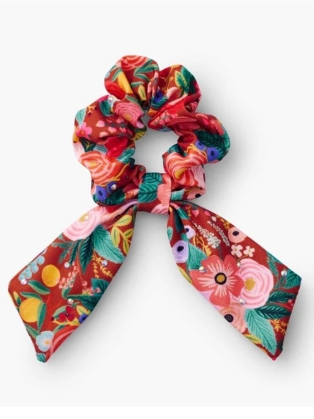 Rifle Paper Co Embellished Scrunchie - Garden Party Rust